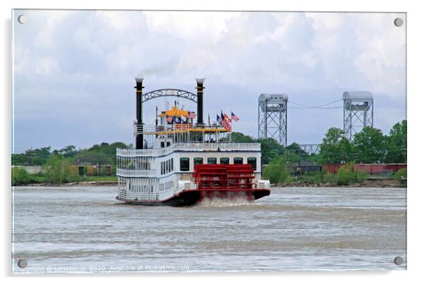 Steamboat on Mississippi river Acrylic by Lensw0rld 