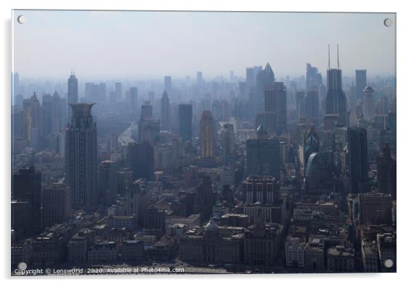 Misty Shanghai skyline Acrylic by Lensw0rld 
