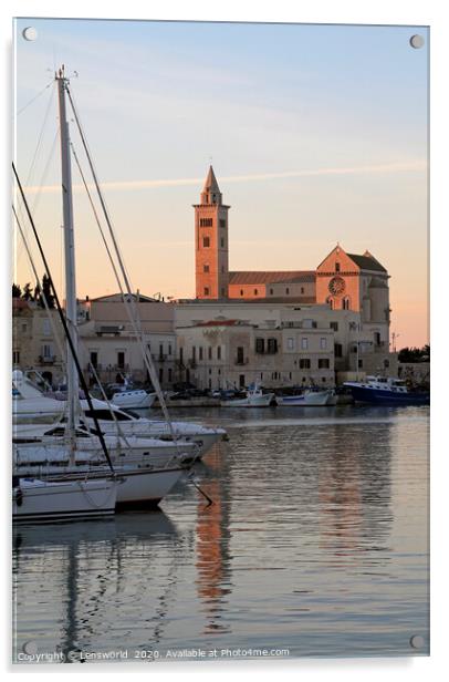 View of the harbor of Trani, Italy, during sunset Acrylic by Lensw0rld 