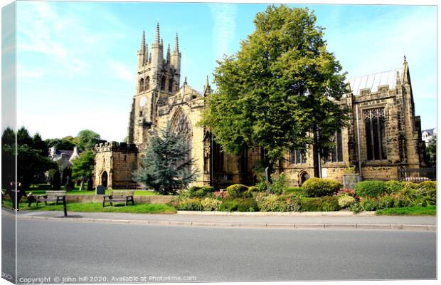 Cathedral of the peak at Tideswell in Derbyshire. Canvas Print by john hill