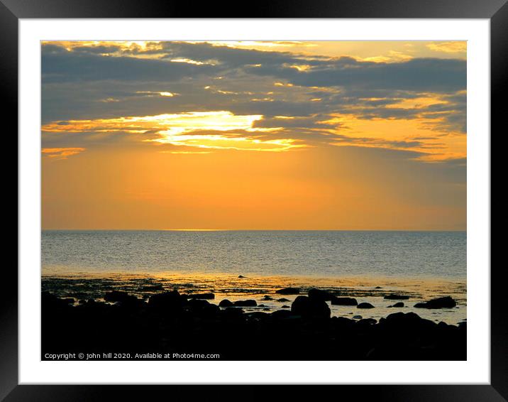 Sunset over Cardigan bay in Wales. Framed Mounted Print by john hill