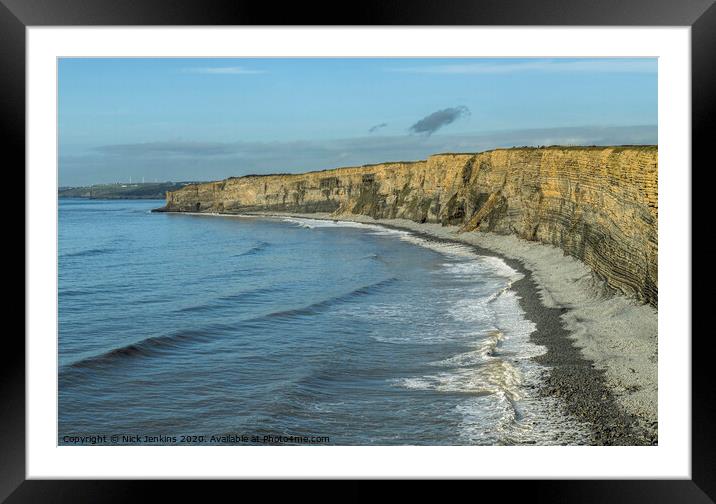 Cliffs Nash Point Beach Glamorgan Heritage Coast Framed Mounted Print by Nick Jenkins