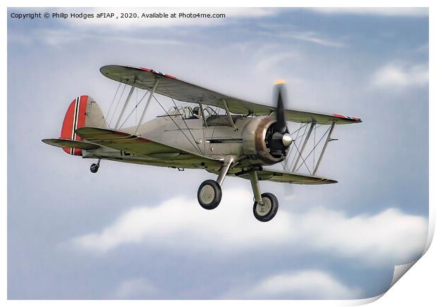 Gloster Gladiator Print by Philip Hodges aFIAP ,