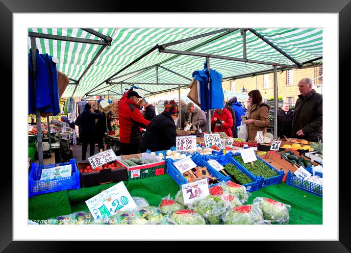 Outdoor market fruit and vegetable stall at Bakewell in Derbyshire. Framed Mounted Print by john hill