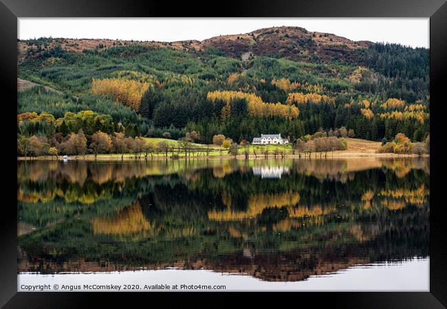 Loch Chon calm reflections Framed Print by Angus McComiskey