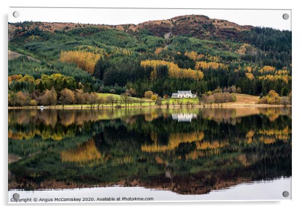 Loch Chon calm reflections Acrylic by Angus McComiskey