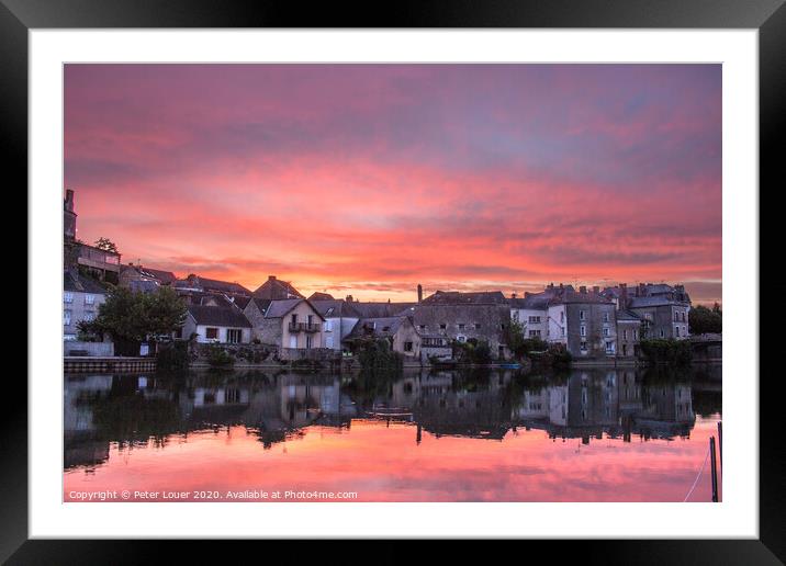 Sunset over Sale sur Sarthe, France Framed Mounted Print by Peter Louer