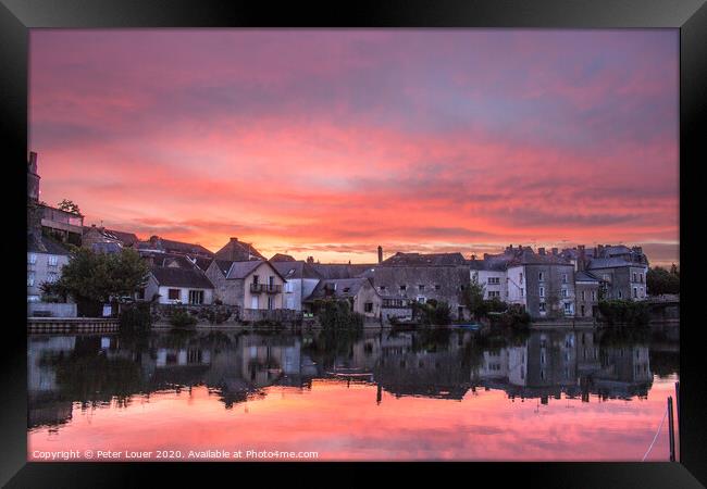 Sunset over Sale sur Sarthe, France Framed Print by Peter Louer