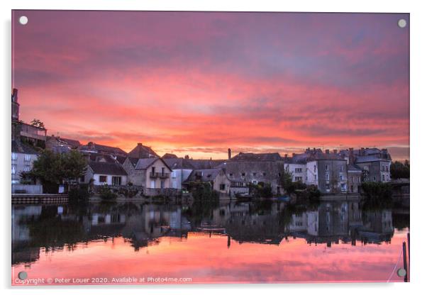 Sunset over Sale sur Sarthe, France Acrylic by Peter Louer