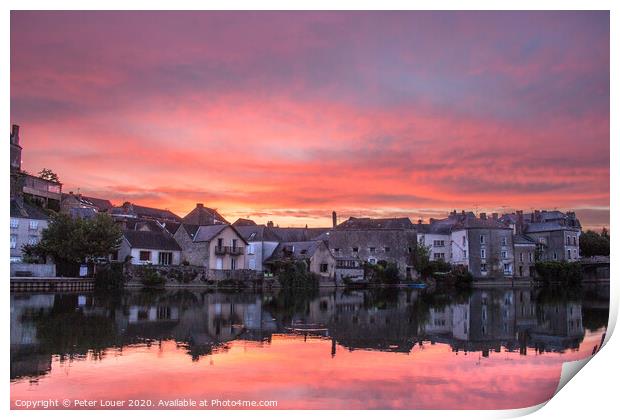 Sunset over Sale sur Sarthe, France Print by Peter Louer
