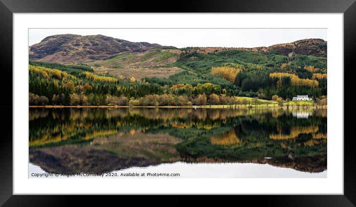 Loch Chon panoramic Framed Mounted Print by Angus McComiskey