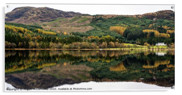 Loch Chon panoramic Acrylic by Angus McComiskey