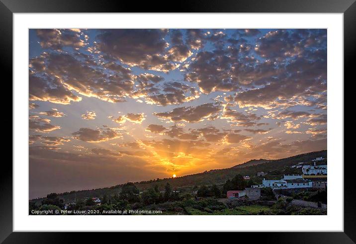 Sunrise Framed Mounted Print by Peter Louer