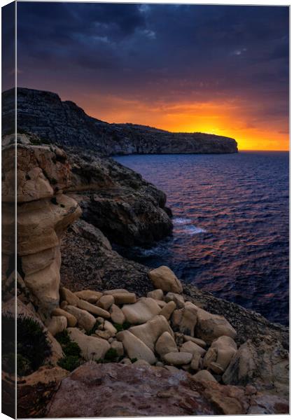 Malta Island At Sunrise Canvas Print by Artur Bogacki