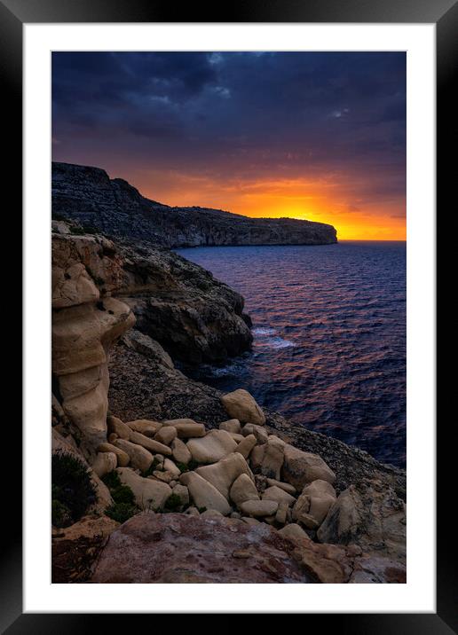 Malta Island At Sunrise Framed Mounted Print by Artur Bogacki