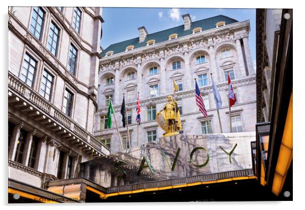 The Savoy Hotel, London Acrylic by Chris Harris