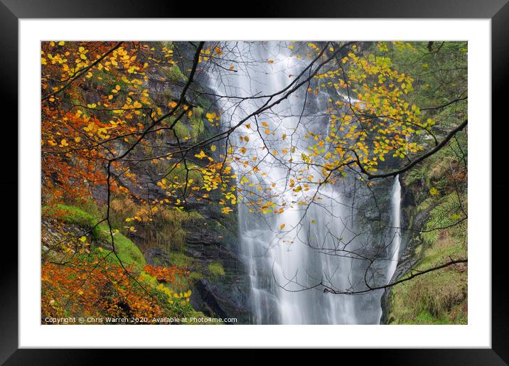 Pistyll Rhaeadr Waterfalls Framed Mounted Print by Chris Warren