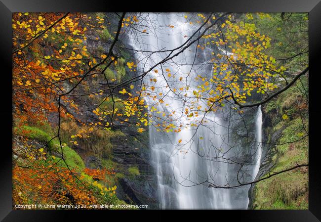 Pistyll Rhaeadr Waterfalls Framed Print by Chris Warren