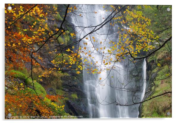 Pistyll Rhaeadr Waterfalls Acrylic by Chris Warren