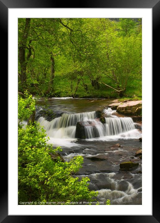 Taf Fechan Stream and waterfalls Brecon Framed Mounted Print by Chris Warren