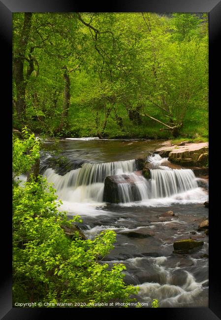 Taf Fechan Stream and waterfalls Brecon Framed Print by Chris Warren