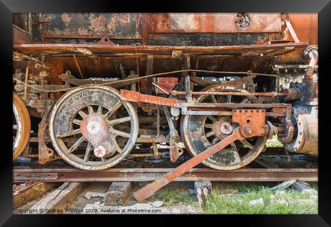 Rusting Locomotive Wheels Framed Print by Graham Prentice