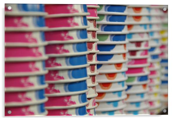 Colourful Cups Acrylic by Lise Baker