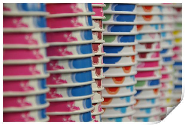 Colourful Cups Print by Lise Baker