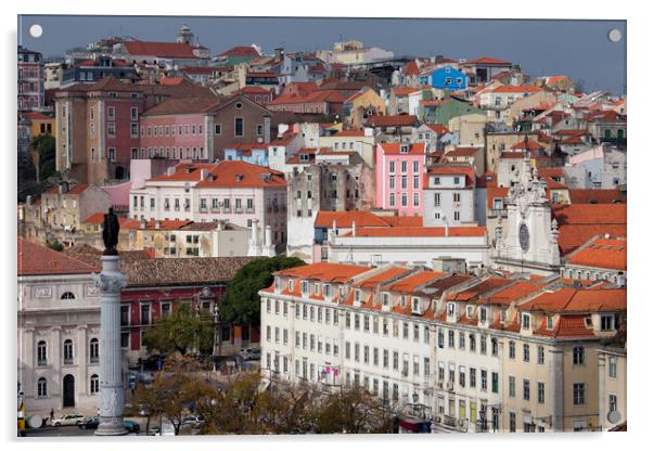 Old City of Lisbon Cityscape Acrylic by Artur Bogacki