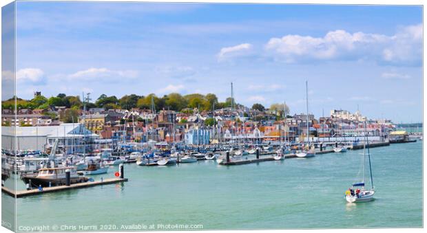 Welcome to Cowes, Isle of Wight Canvas Print by Chris Harris