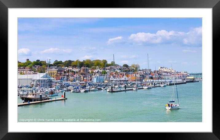 Welcome to Cowes, Isle of Wight Framed Mounted Print by Chris Harris
