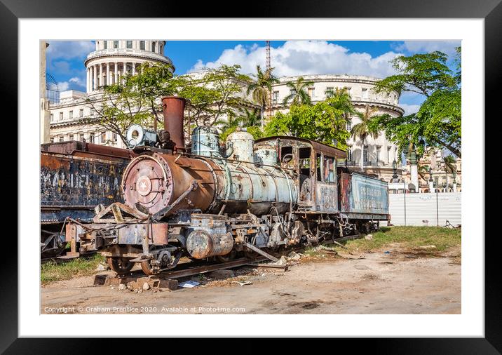 Cuban Steam Locomotive Framed Mounted Print by Graham Prentice