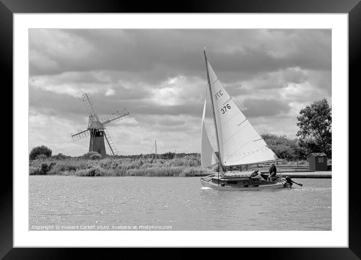 Sailing on Thurne River Framed Mounted Print by Howard Corlett