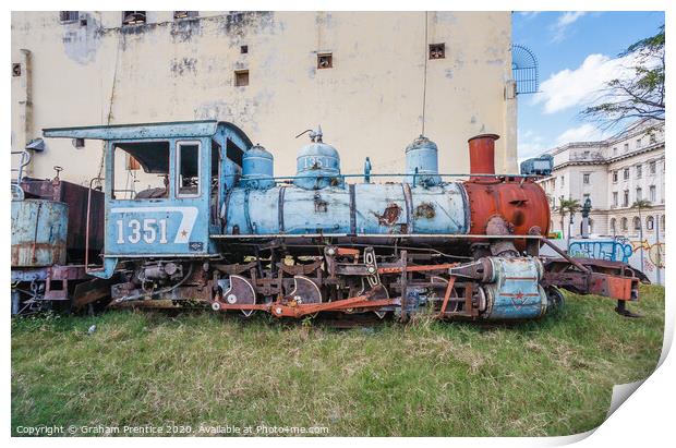 Cuban Railway Locomotive Engine Print by Graham Prentice