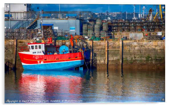 Brixham Fishing Boat Acrylic by Paul F Prestidge