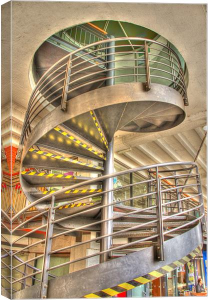 Spiral stair case hdr Canvas Print by David French