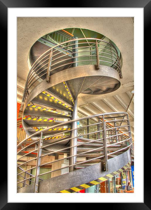 Spiral stair case hdr Framed Mounted Print by David French