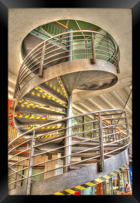 Spiral stair case hdr Framed Print by David French