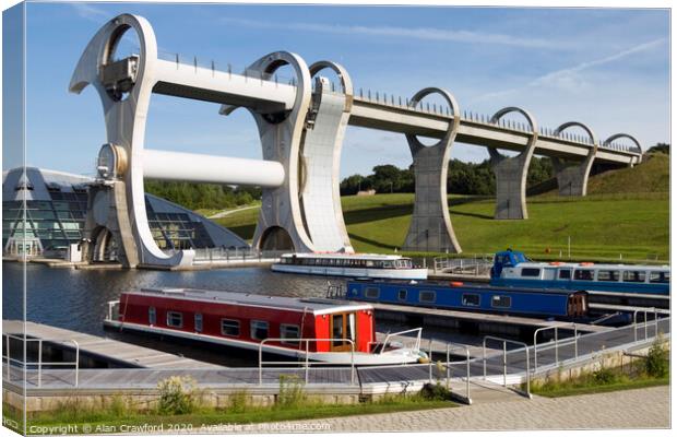 The Falkirk Wheel, Scotland Canvas Print by Alan Crawford