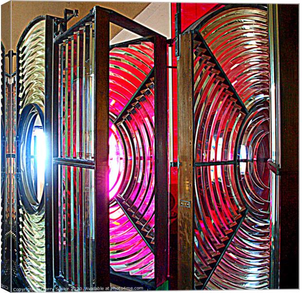 The Fresnel lens is used particularly in lighthouses. Canvas Print by Terry Senior