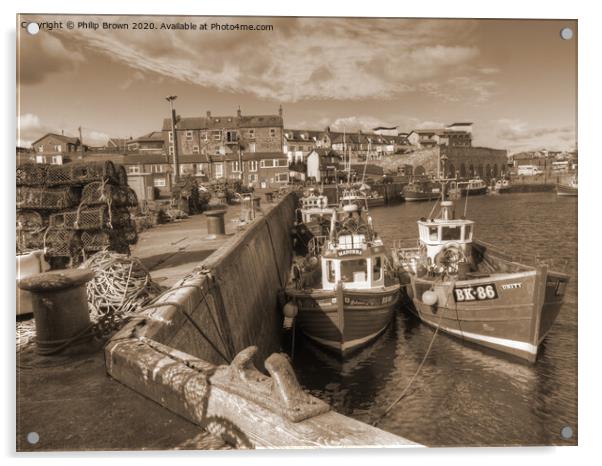 Fishing Boats at Seahouses Harbour Cropped Acrylic by Philip Brown
