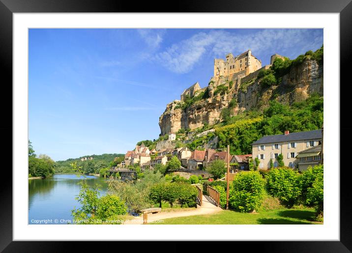 River Dordogne Beynac et Cazenac Dordogne France Framed Mounted Print by Chris Warren