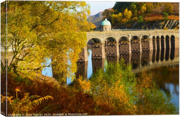 Garreg-ddu Reservoir Elan Valley Wales in autumn Canvas Print by Chris Warren