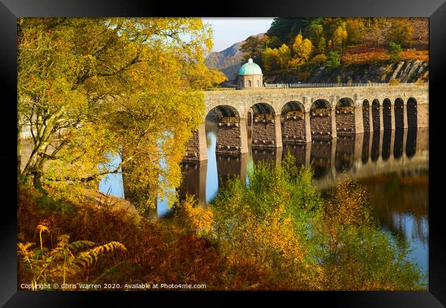 Garreg-ddu Reservoir Elan Valley Wales in autumn Framed Print by Chris Warren