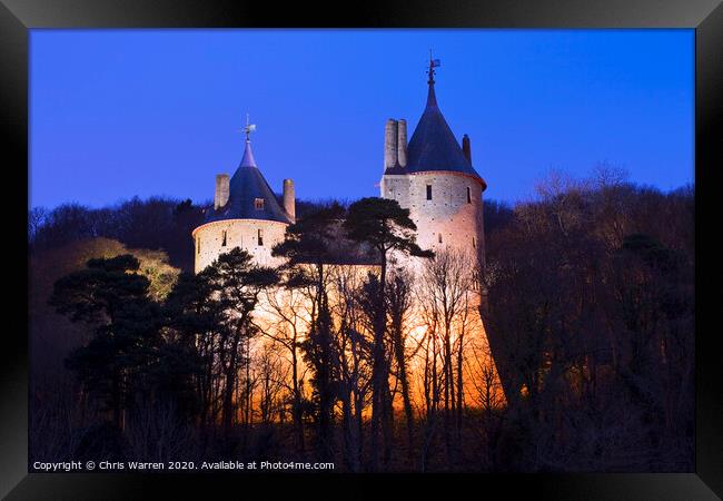 Castle Coch Cardiff Wales at twilight Framed Print by Chris Warren