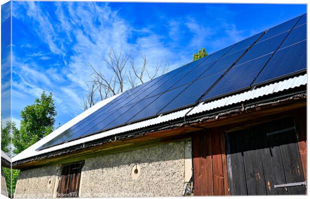 solar panels on the roof of a barn Canvas Print by Jonas Rönnbro