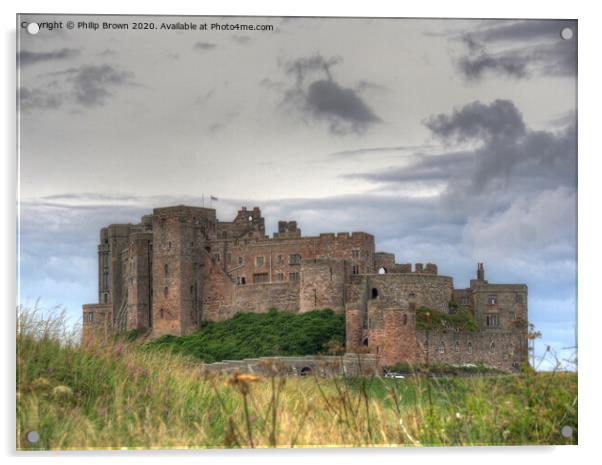 Bamburgh Castle in Northumberland Acrylic by Philip Brown