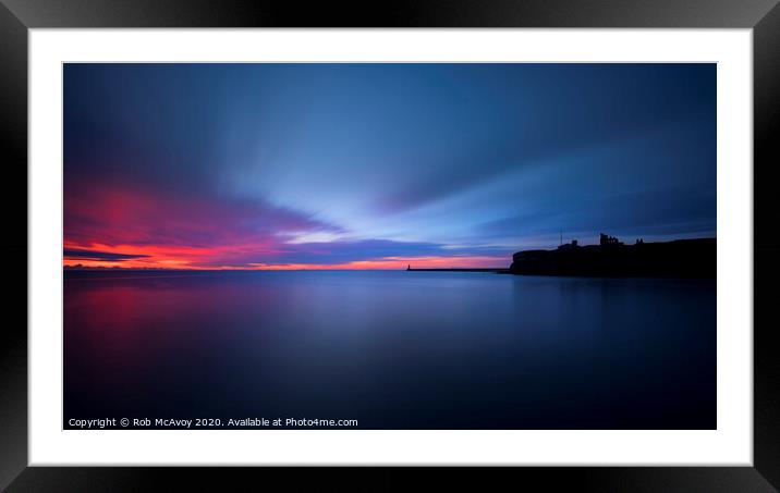 Flat Calm Framed Mounted Print by Rob McAvoy