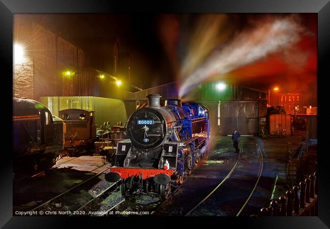 Steam train at Haworth Shunting Yard. Framed Print by Chris North