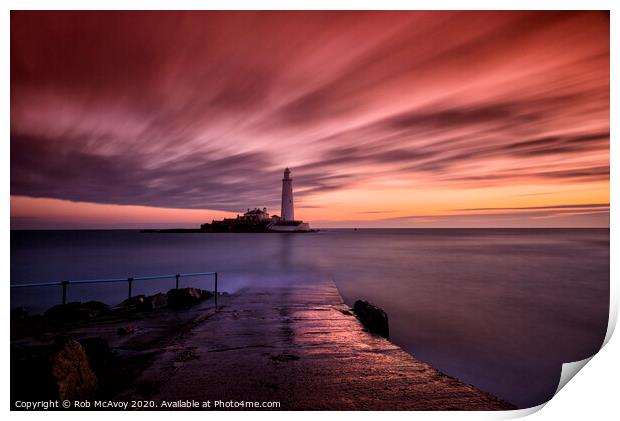 St Mary's Island Print by Rob McAvoy